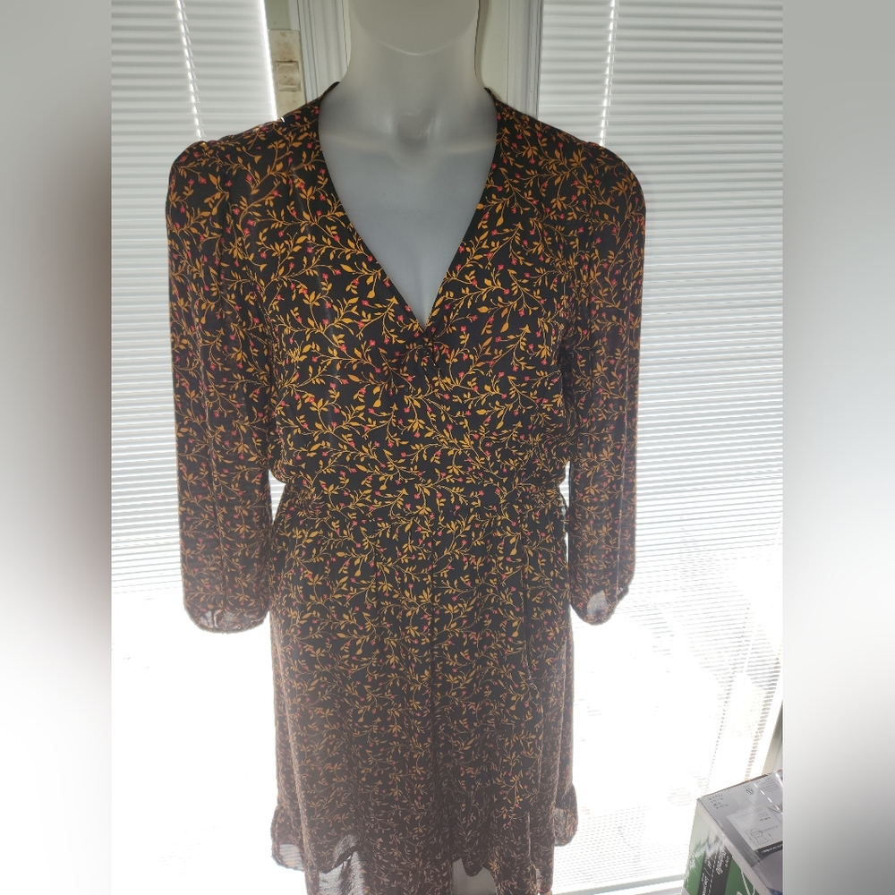 Old Navy Floral Faux Wrap Drwss Size Large